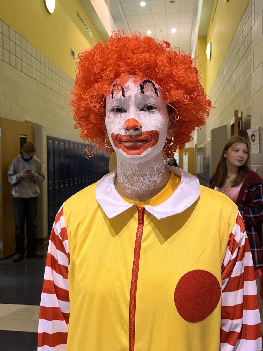 Freshman Lauren Olexa dressed up as Ronald McDonald