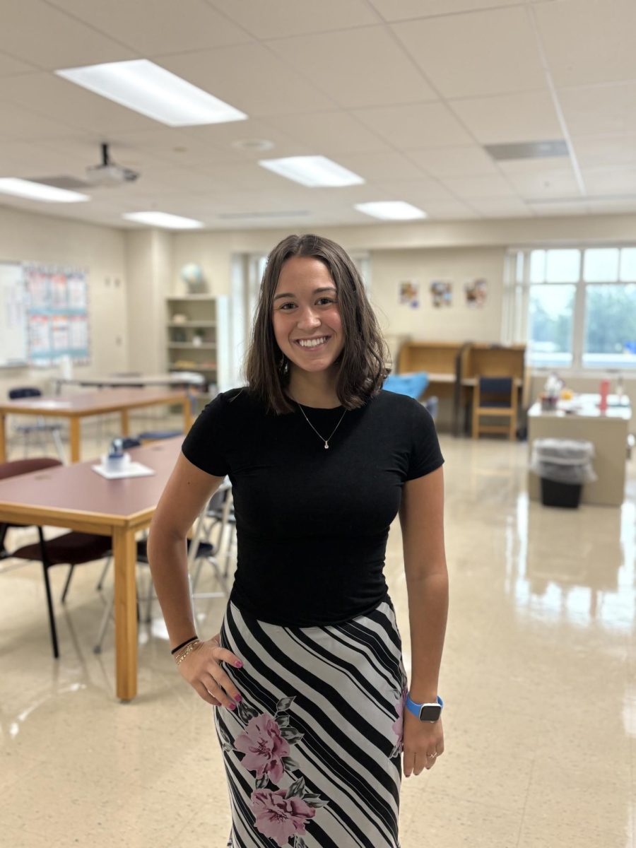 Ms. Richardson ready to welcome her new students into her classroom.