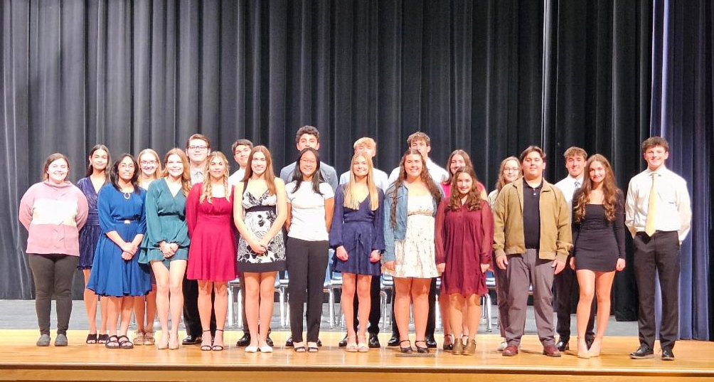 New inductees lined up at the NHS ceremony. 