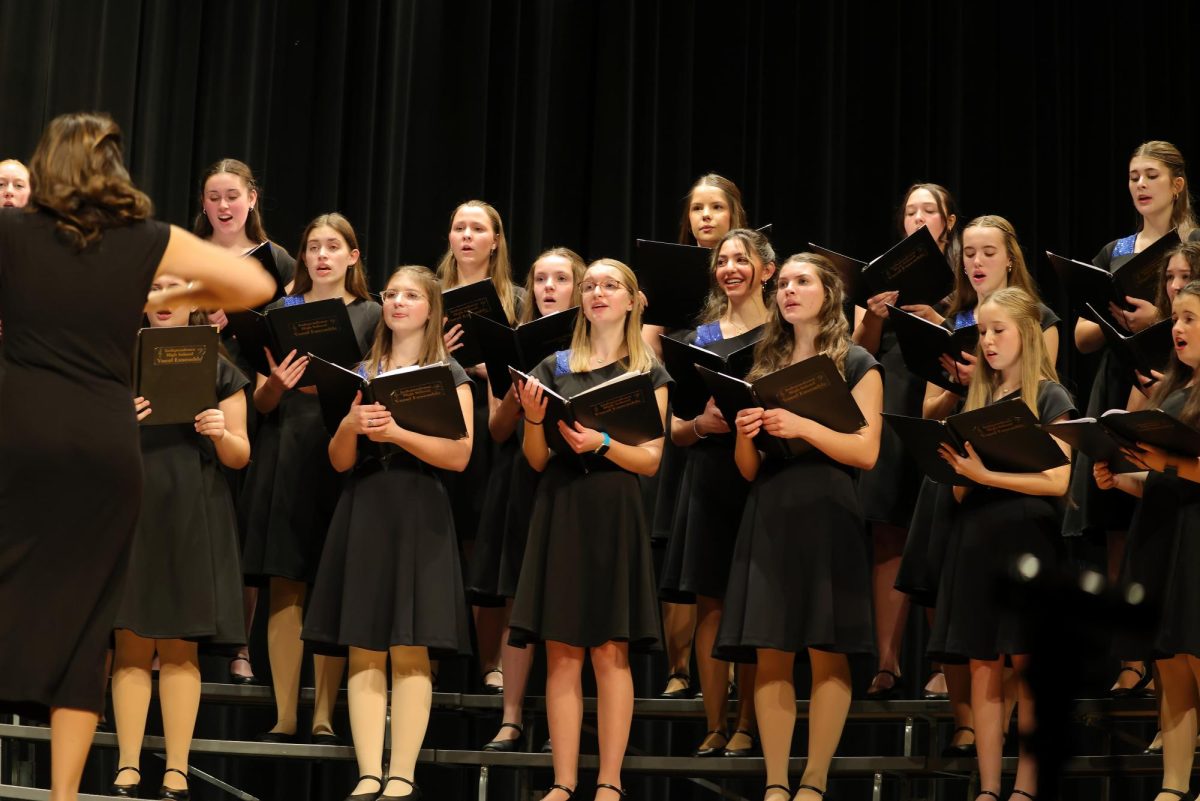 IHS's Vocal Ensemble singing during the winter concert.