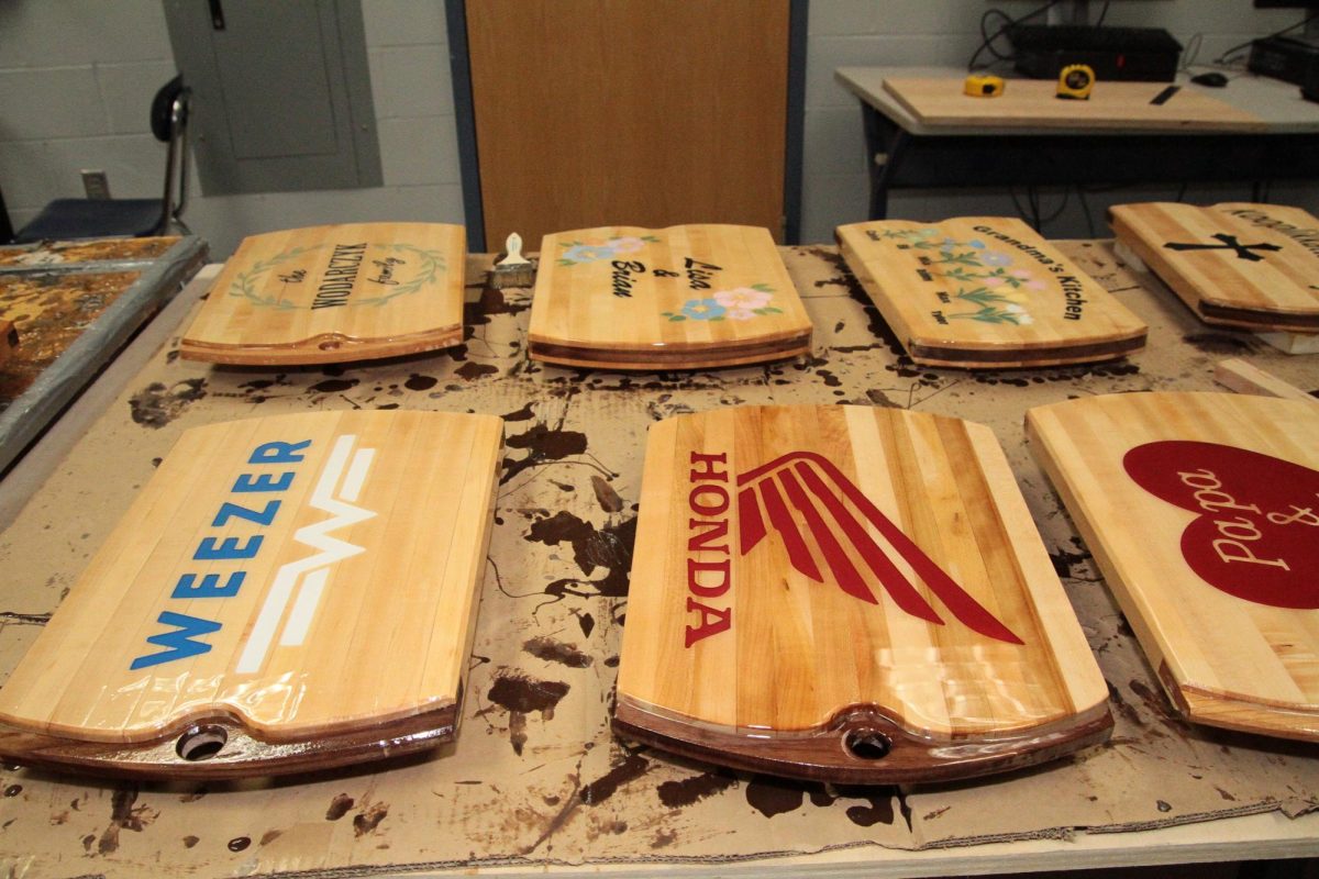 A small selection of cutting board projects from Mr. Mike Foor's Techology Engineering and Woods classes.