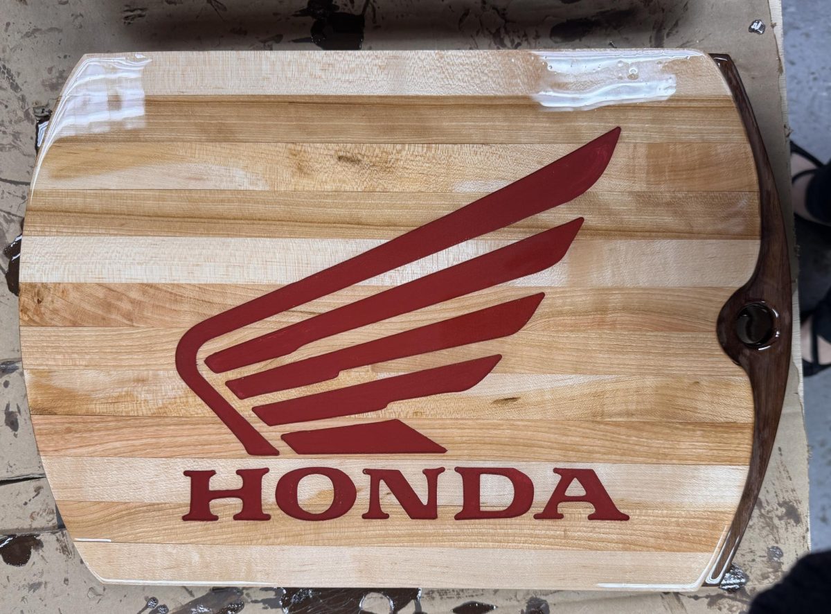 Sophomore Josh Sedlock's cutting board from Mr. Mike Foor's class. 
