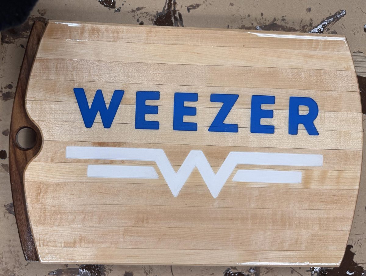Freshman Logan McMullan's cutting board from Mr. Mike Foor's class. 
