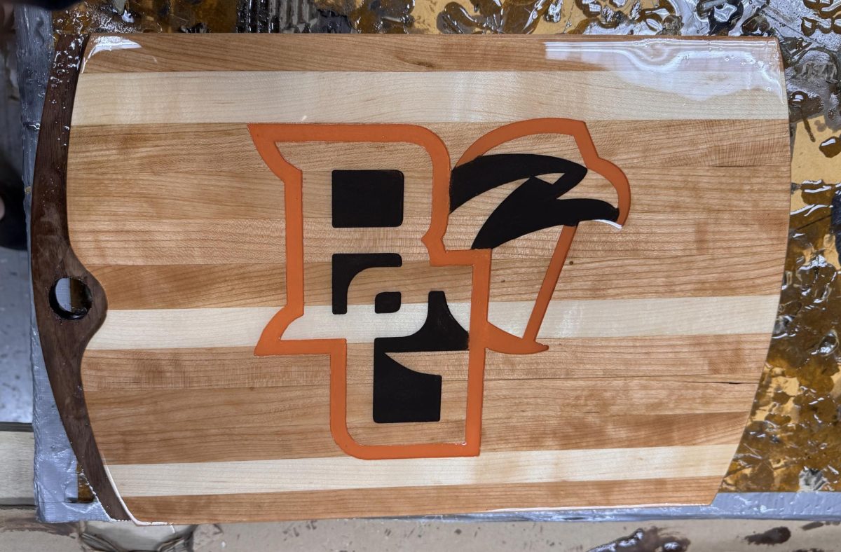Senior Lucy Spencer's cutting board from Mr. Mike Foor's class. 