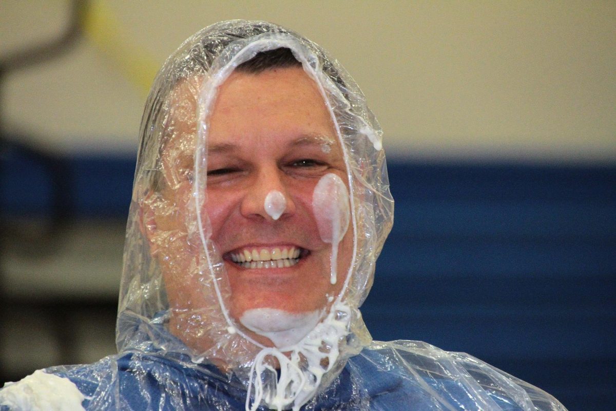 Mr. Mike Janatovich after being pied.