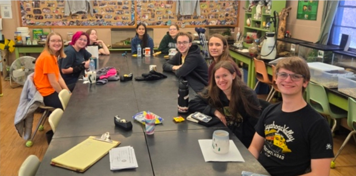 Cocoa time after the hike!
L to R: Rylee Shepard, Quincy Carlisle, Lilia Pawuk, Melina Rodriguez, Josie McNamara, Matthew Liepert, Tatiana Randjelovic, Samantha Kandzer, Paul Kundmueller