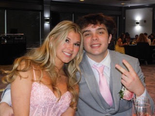 Juniors Taylor Prosinski and Caden Wateska sitting together at Prom
